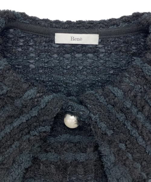 Rene（ルネ）Rene (ルネ) ツイード調ニットジレ ブラック サイズ:36の古着・服飾アイテム