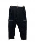 COMME des GARCONS HOMME DEUXコムデギャルソン オム ドゥ）の古着「ポリ縮絨 ジップカーゴイージー パンツ」｜ブラック