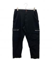 COMME des GARCONS HOMME DEUX（コムデギャルソン オム ドゥ）の古着「ポリ縮絨 ジップカーゴイージー パンツ」｜ブラック