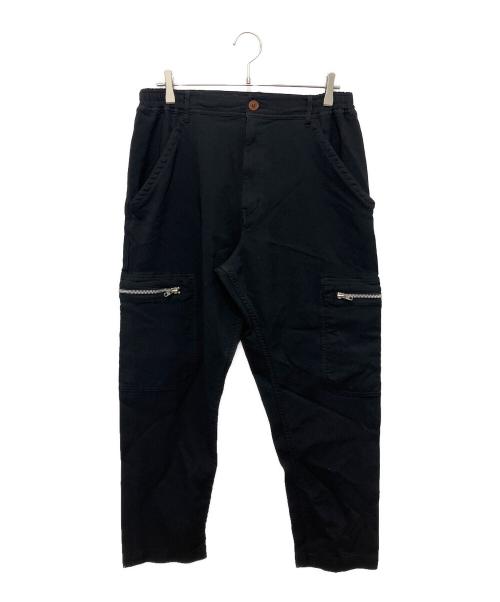 COMME des GARCONS HOMME DEUX（コムデギャルソン オム ドゥ）COMME des GARCONS HOMME DEUX (コムデギャルソン オム ドゥ) ポリ縮絨 ジップカーゴイージー パンツ ブラック サイズ:Lの古着・服飾アイテム