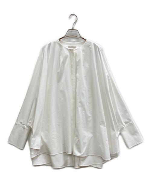 LE PHIL（ル フィル）LE PHIL (ル フィル) ハイゲージタフタジャージーノーカラーシャツ ホワイト サイズ:Freeの古着・服飾アイテム