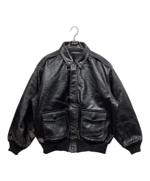 AVIREX7522（アビレックス7522）AVIREX7522 (アビレックス7522) カウレザージャケット ブラック サイズ:LARGEの古着・服飾アイテム