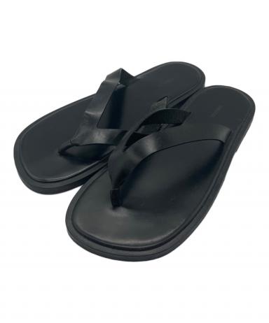 k*p様 AURALEE レザー トングサンダル ブラック 8 黒　オーラリー 中古・古着通販】AURALEE (オーラリー) LEATHER TONG SANDALS ブラック