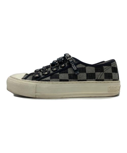 Christian Dior（クリスチャン ディオール）Christian Dior (クリスチャン ディオール) Walk'n'Dior チェックローカットスニーカー ブラック サイズ:37 1/2の古着・服飾アイテム