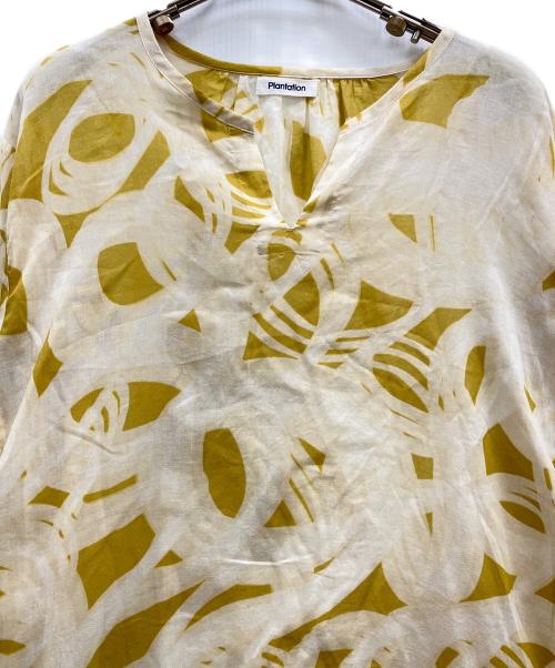plantation（プランテーション）plantation (プランテーション) スリッププリント ワンピース イエロー サイズ:Mの古着・服飾アイテム