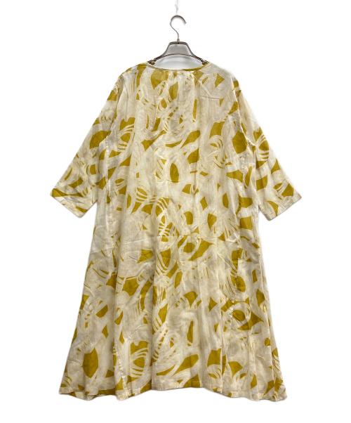 plantation（プランテーション）plantation (プランテーション) スリッププリント ワンピース イエロー サイズ:Mの古着・服飾アイテム