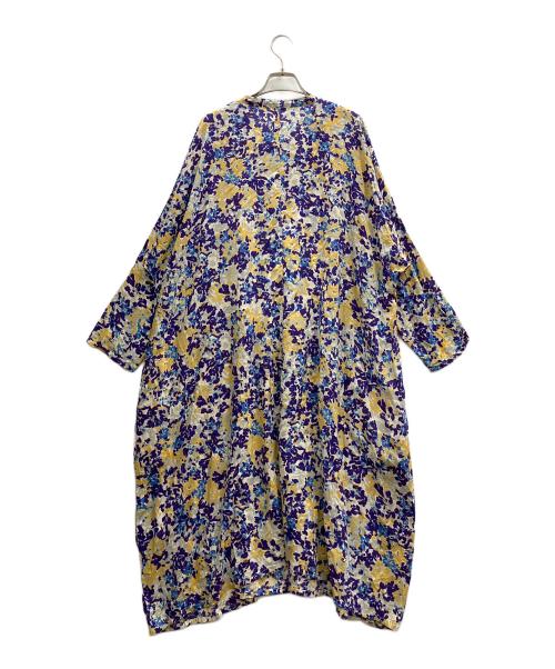 plantation（プランテーション）Plantation (プランテーション) HANATABAプリント ワンピース ブルー サイズ:2の古着・服飾アイテム