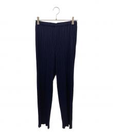 PLEATS PLEASE（プリーツプリーズ）の古着「プリーツパンツ」｜ネイビー