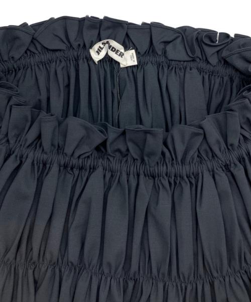 JIL SANDER（ジルサンダー）JIL SANDER (ジルサンダー) ギャザースカート ネイビー サイズ:SIZE34の古着・服飾アイテム