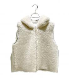 Whim Gazette（ウィムガゼット）の古着「ムートンフードジレ」｜オフホワイト