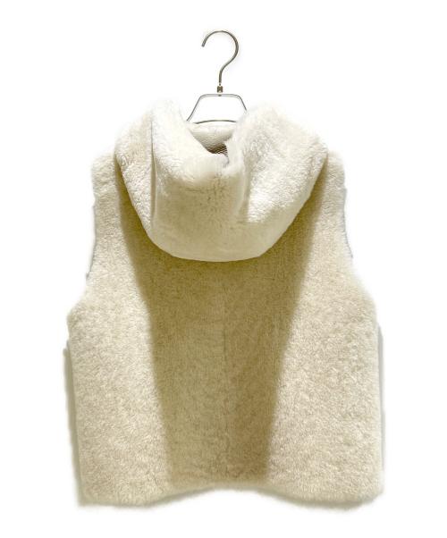 Whim Gazette（ウィムガゼット）Whim Gazette (ウィムガゼット) ムートンフードジレ オフホワイト サイズ:Fの古着・服飾アイテム