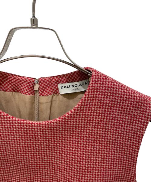BALENCIAGA（バレンシアガ）BALENCIAGA (バレンシアガ) ノースリーブワンピース レッド サイズ:34の古着・服飾アイテム