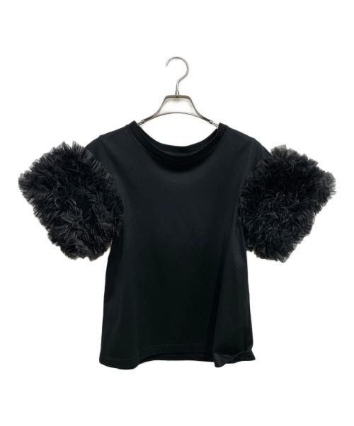 TOMO KOIZUMI（トモコイズミ）TOMO KOIZUMI (トモコイズミ) ラッフルスリーブTシャツ ブラック サイズ:Mの古着・服飾アイテム