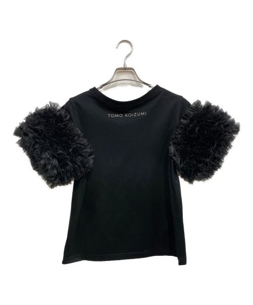 TOMO KOIZUMI（トモコイズミ）TOMO KOIZUMI (トモコイズミ) ラッフルスリーブTシャツ ブラック サイズ:Mの古着・服飾アイテム