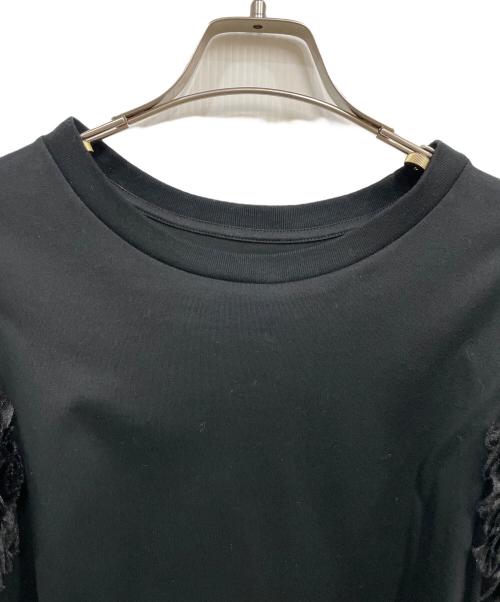 TOMO KOIZUMI（トモコイズミ）TOMO KOIZUMI (トモコイズミ) ラッフルスリーブTシャツ ブラック サイズ:Mの古着・服飾アイテム