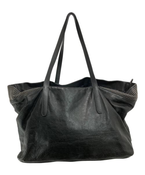 JIMMY CHOO（ジミーチュウ）JIMMY CHOO (ジミーチュウ) PIMLICO ミニスタッズ トートバッグ ブラックの古着・服飾アイテム