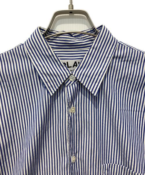 PLAY COMME des GARCONS（プレイコムデギャルソン）PLAY COMME des GARCONS (プレイコムデギャルソン) ストライプシャツ ブルー サイズ:Mの古着・服飾アイテム