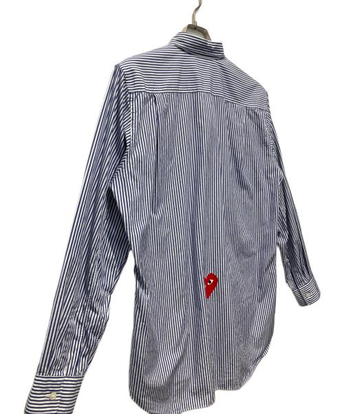 PLAY COMME des GARCONS（プレイコムデギャルソン）PLAY COMME des GARCONS (プレイコムデギャルソン) ストライプシャツ ブルー サイズ:Mの古着・服飾アイテム