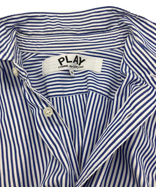 PLAY COMME des GARCONS（プレイコムデギャルソン）PLAY COMME des GARCONS (プレイコムデギャルソン) ストライプシャツ ブルー サイズ:Mの古着・服飾アイテム