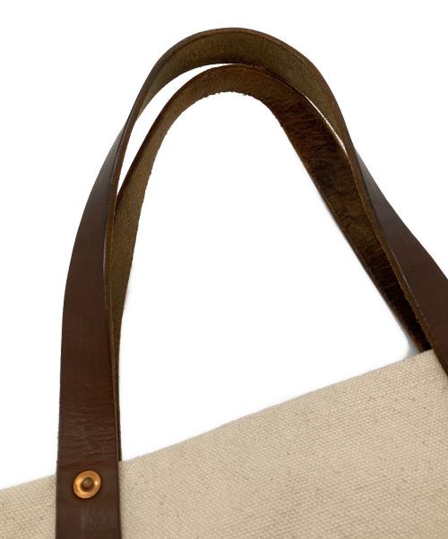 STANLEY & SONS（スタンレー＆サンズ）STANLEY & SONS (スタンレー＆サンズ) STANDARD LOGO TOTE(L) アイボリーの古着・服飾アイテム