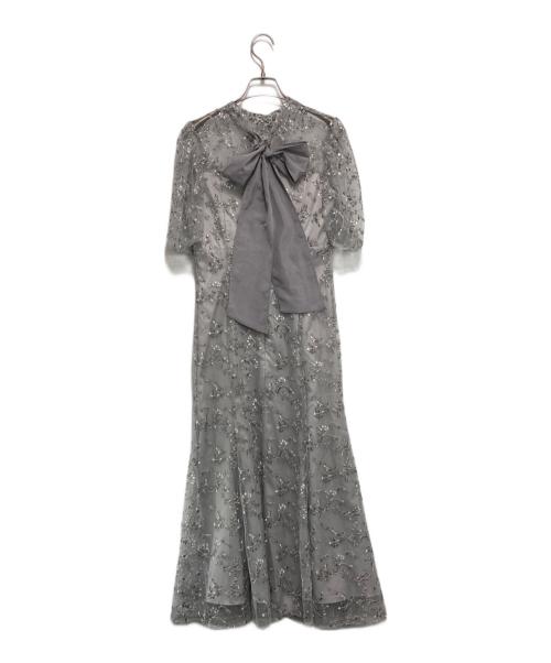 CELFORD（セルフォード）CELFORD (セルフォード) バックリボンスモールフラワードレス グレー サイズ:36の古着・服飾アイテム
