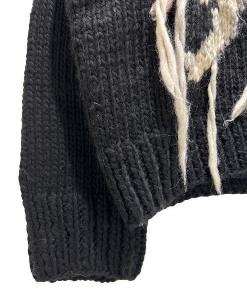 GANNI（ガニー）GANNI (ガニー)  Graphic wool hand-knit　グラフィック ウール ハンドニット ブラック サイズ:Mの古着・服飾アイテム