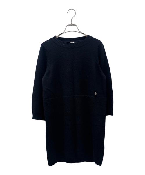 HERMES（エルメス）HERMES (エルメス) カシミヤニットワンピース ブラック サイズ:36の古着・服飾アイテム