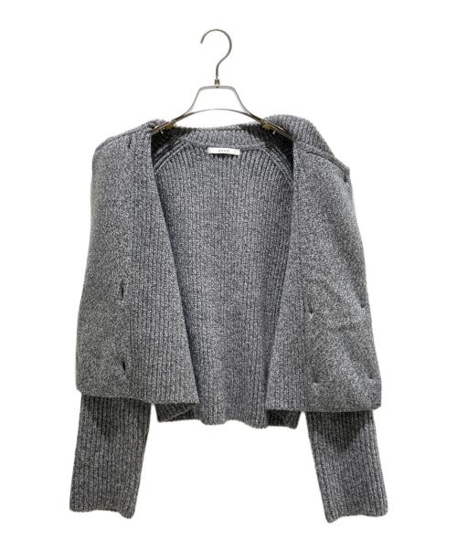 ANAYI（アナイ）ANAYI (アナイ) カラーミックスボクシージャケットカーディガン グレー サイズ:38の古着・服飾アイテム