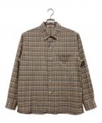 AURALEEオーラリー）の古着「WASHABLE SUPER LIGHT WOOL CHECK SHIRTS」｜ブラウン