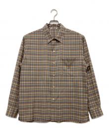 AURALEE（オーラリー）の古着「WASHABLE SUPER LIGHT WOOL CHECK SHIRTS」｜ブラウン