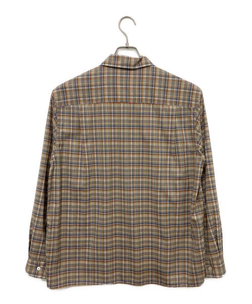 AURALEE（オーラリー）AURALEE (オーラリー) WASHABLE SUPER LIGHT WOOL CHECK SHIRTS ブラウン サイズ:3の古着・服飾アイテム