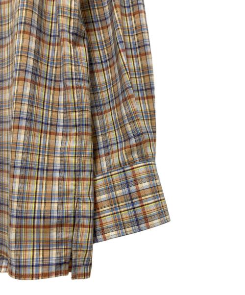 AURALEE（オーラリー）AURALEE (オーラリー) WASHABLE SUPER LIGHT WOOL CHECK SHIRTS ブラウン サイズ:3の古着・服飾アイテム