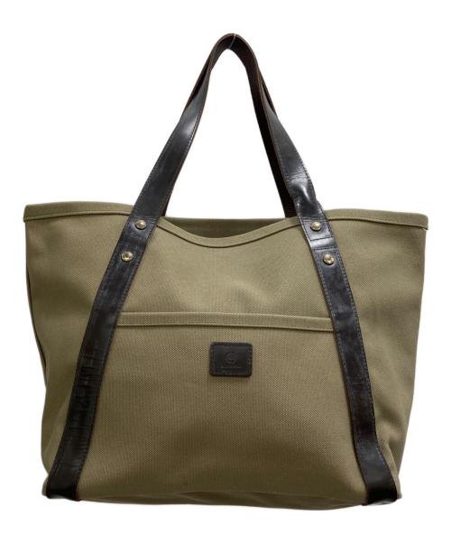 GLENROYAL（グレンロイヤル）GLENROYAL (グレンロイヤル) レザーキャンバストートバッグ ブラウン×カーキの古着・服飾アイテム