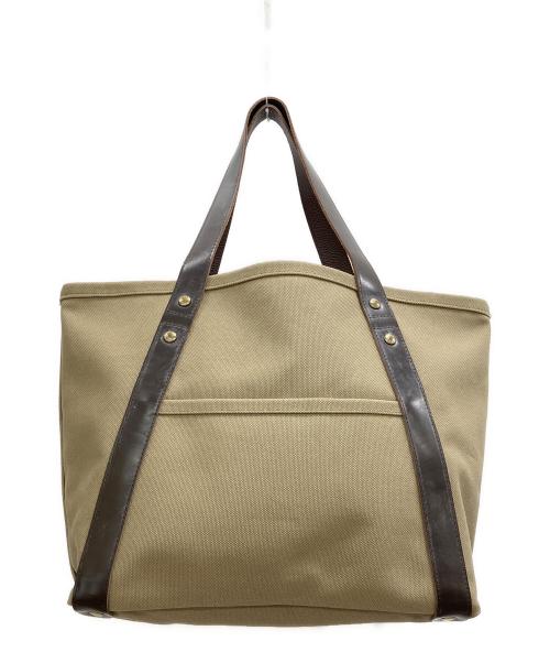 GLENROYAL（グレンロイヤル）GLENROYAL (グレンロイヤル) レザーキャンバストートバッグ ブラウン×カーキの古着・服飾アイテム