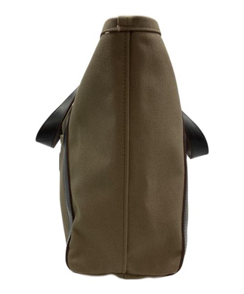 GLENROYAL（グレンロイヤル）GLENROYAL (グレンロイヤル) レザーキャンバストートバッグ ブラウン×カーキの古着・服飾アイテム