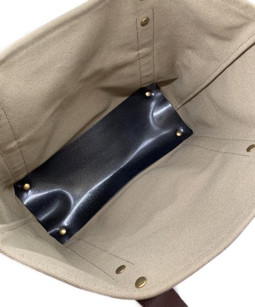 GLENROYAL（グレンロイヤル）GLENROYAL (グレンロイヤル) レザーキャンバストートバッグ ブラウン×カーキの古着・服飾アイテム