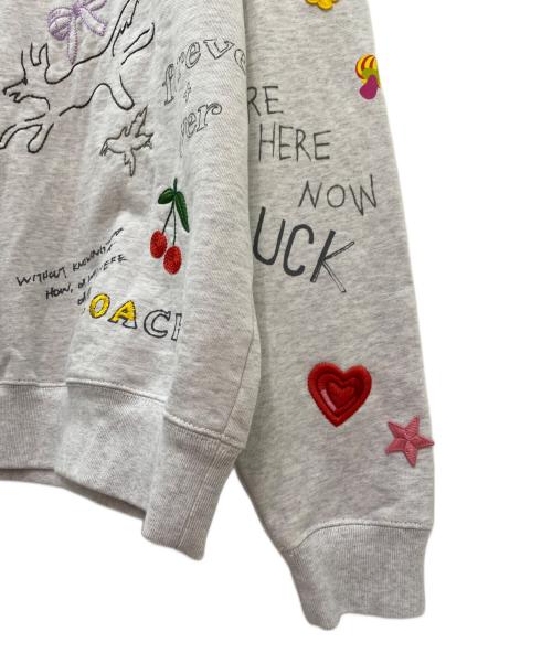 COACH（コーチ）COACH (コーチ) スケッチ プリント クルーネック スウェットシャツ グレー サイズ:Sの古着・服飾アイテム