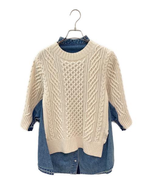sacai（サカイ）sacai (サカイ) Denim Knit Combo アイボリー サイズ:2の古着・服飾アイテム
