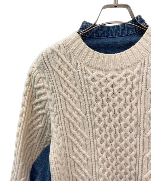sacai（サカイ）sacai (サカイ) Denim Knit Combo アイボリー サイズ:2の古着・服飾アイテム