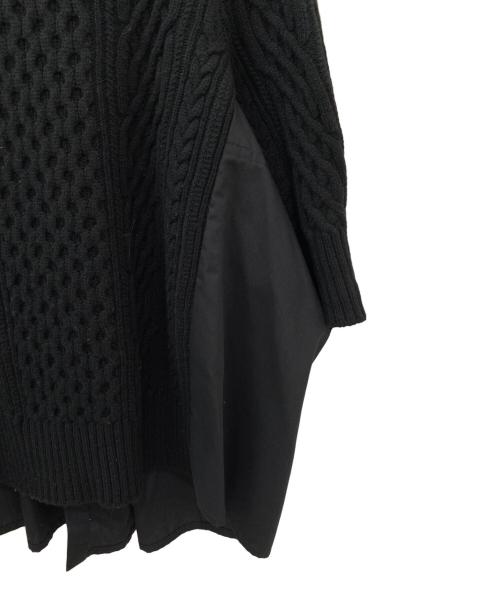 sacai（サカイ）sacai (サカイ) ドッキング ウール ニット シャツ ブラウス ブラック サイズ:2の古着・服飾アイテム