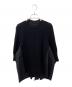 sacai（サカイ）の古着「ドッキング ウール ニット シャツ ブラウス」｜ブラック