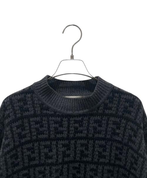 FENDI（フェンディ）FENDI (フェンディ) FFロゴ ズッカ柄 カシミヤ 長袖ニット グレー サイズ:38の古着・服飾アイテム