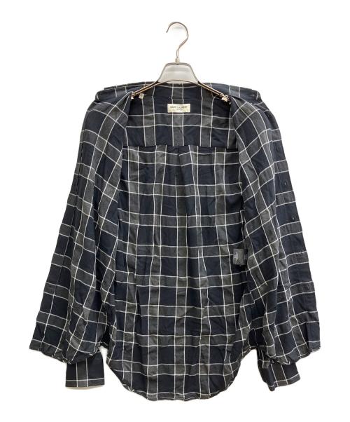 Saint Laurent Paris（サンローランパリ）Saint Laurent Paris (サンローランパリ) チェックシャツ ブラック サイズ:38の古着・服飾アイテム