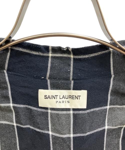 Saint Laurent Paris（サンローランパリ）Saint Laurent Paris (サンローランパリ) チェックシャツ ブラック サイズ:38の古着・服飾アイテム