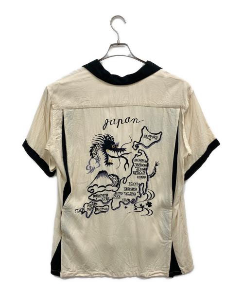 テーラー東洋（テーラートウヨウ）テーラー東洋 (テーラートウヨウ) SUKA BOWLING SHIRT ベージュ×ブラック サイズ:Lの古着・服飾アイテム