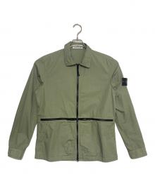 STONE ISLAND（ストーンアイランド）の古着「コンパスパッチ ジップアップオーバーサイズシャツジャケット」｜オリーブ