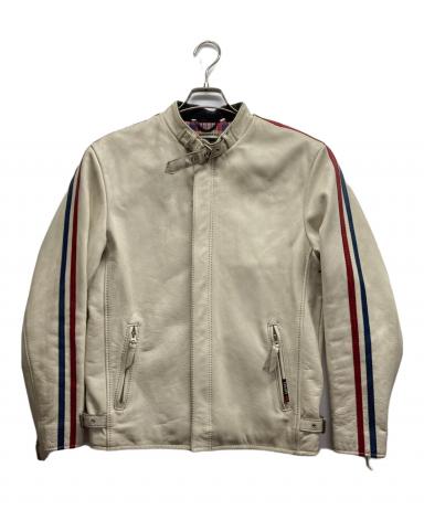 Schott クラシック レーサージャケット USED加工モデル アイボリー S 中古・古着通販】Schott (ショット) クラシックレーサージャケット