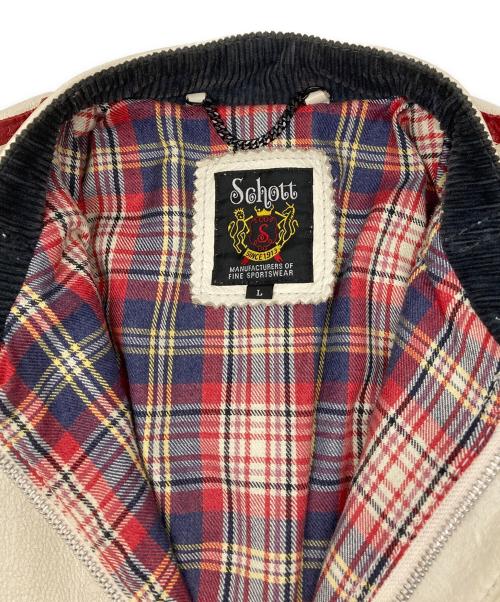 Schott（ショット）Schott (ショット) クラシックレーサージャケット アイボリー サイズ:Ⅼの古着・服飾アイテム