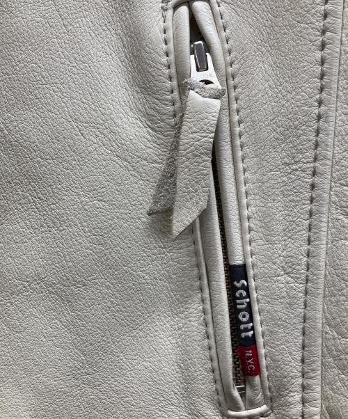 Schott（ショット）Schott (ショット) クラシックレーサージャケット アイボリー サイズ:Ⅼの古着・服飾アイテム