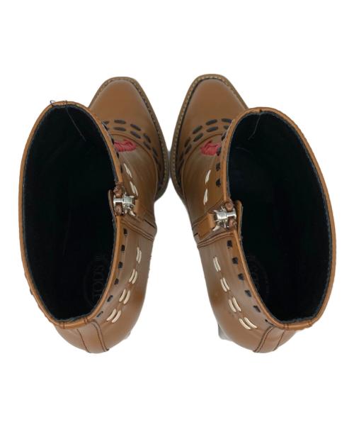TOD'S（トッズ）TOD'S (トッズ) ステッチアンクルブーツ ブラウン サイズ:SIZE 38の古着・服飾アイテム